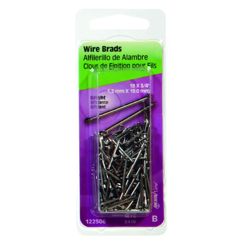 Anchor Wire 18 Ga. X 3/4 In. L Bright Steel Brad Nails 1 Pk 2 Oz