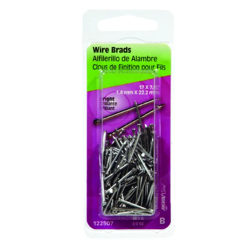 Anchor Wire 17 Ga. X 7/8 In. L Bright Steel Brad Nails 1 Pk 2 Oz