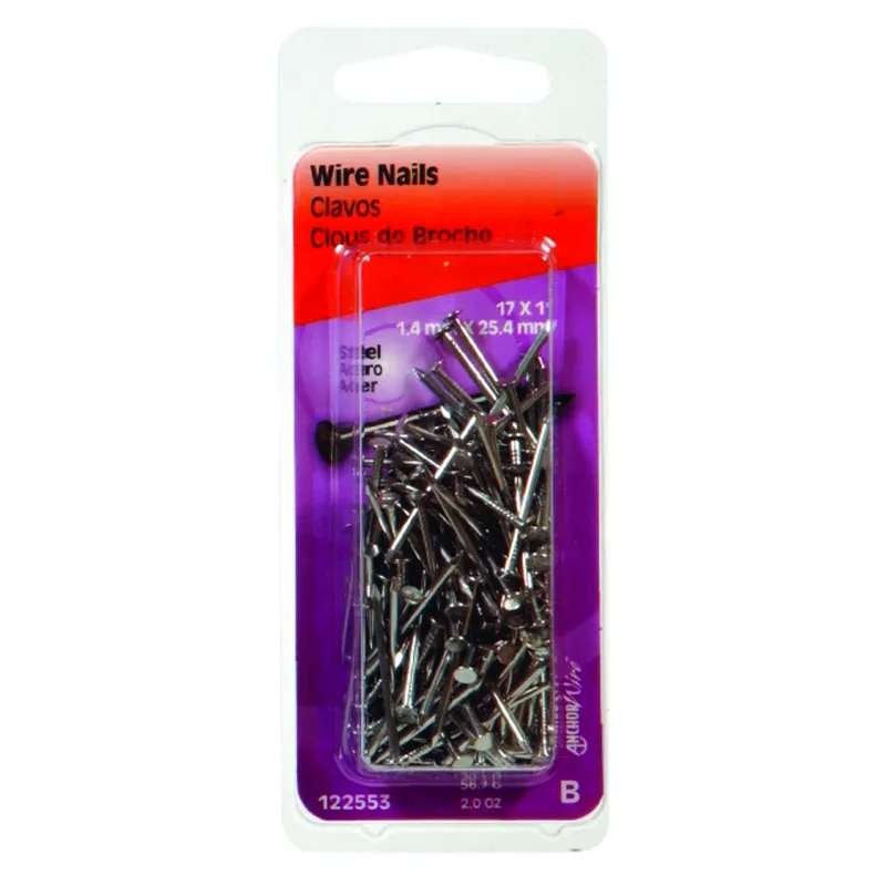 Anchor Wire 17 Ga. X 1 In. L Bright Steel Wire Nails 1 Pk 2 Oz