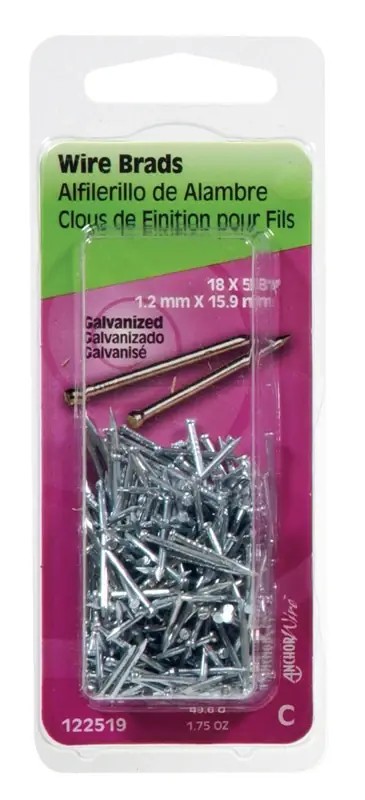 18 Ga. X 5/8 In. L Electro Galvanized Steel Brad Nails 1 Pk 1.75 Oz
