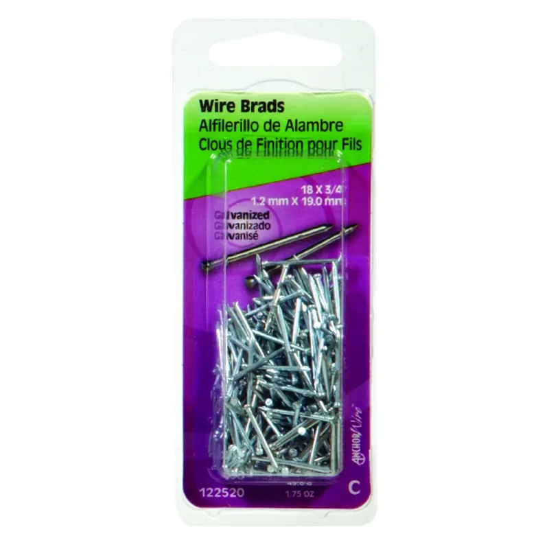 18 Ga. X 3/4 In. L Electro Galvanized Steel Brad Nails 1 Pk 1.75 Oz