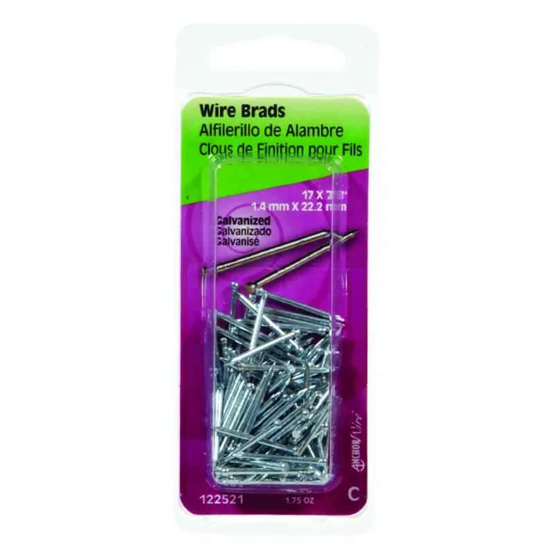 17 Ga. X 7/8 In. L Electro Galvanized Steel Brad Nails 1 Pk 1.75 Oz