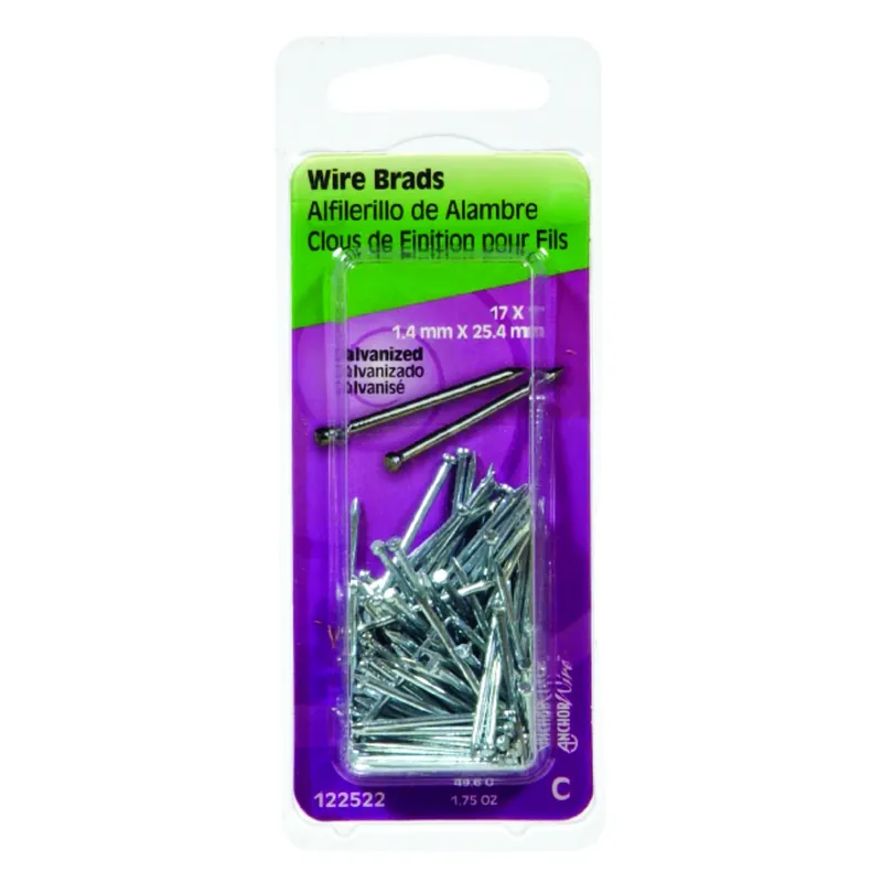 Anchor Wire 17 Ga. X 1 In. L Galvanized Steel Brad Nails 1 Pk 1.75 Oz