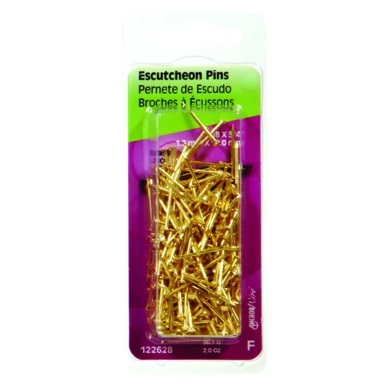 18 Ga. X 3/4 In. L Brass Escutcheon Pins 1 Pk 2 Oz