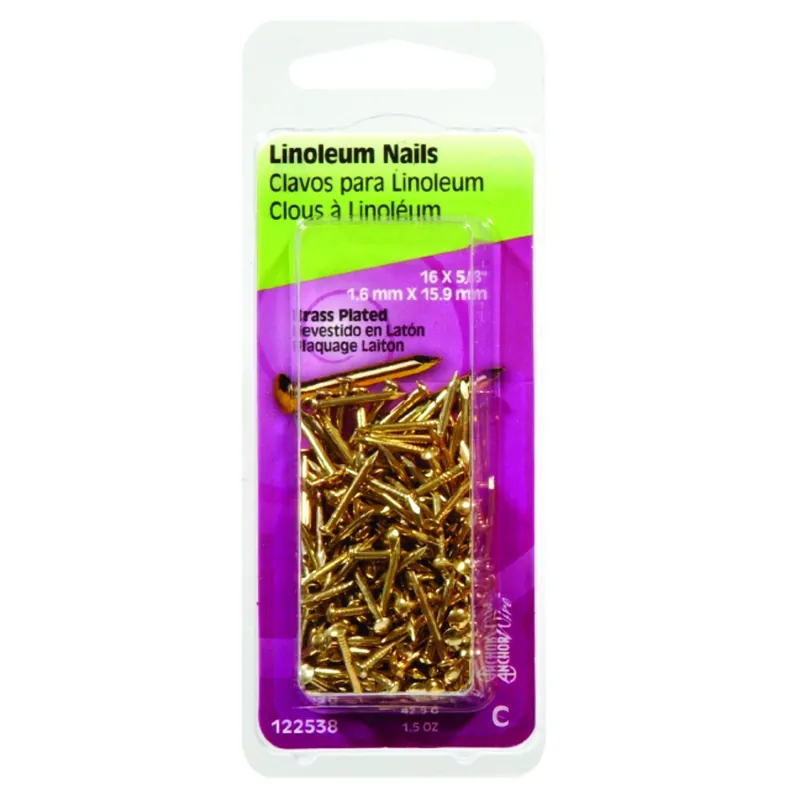 5/8 In. Binding Brass-plated Steel Nail Flat Head
