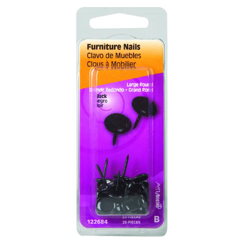 Large Size Black Brass Furniture Nails 25 Pk