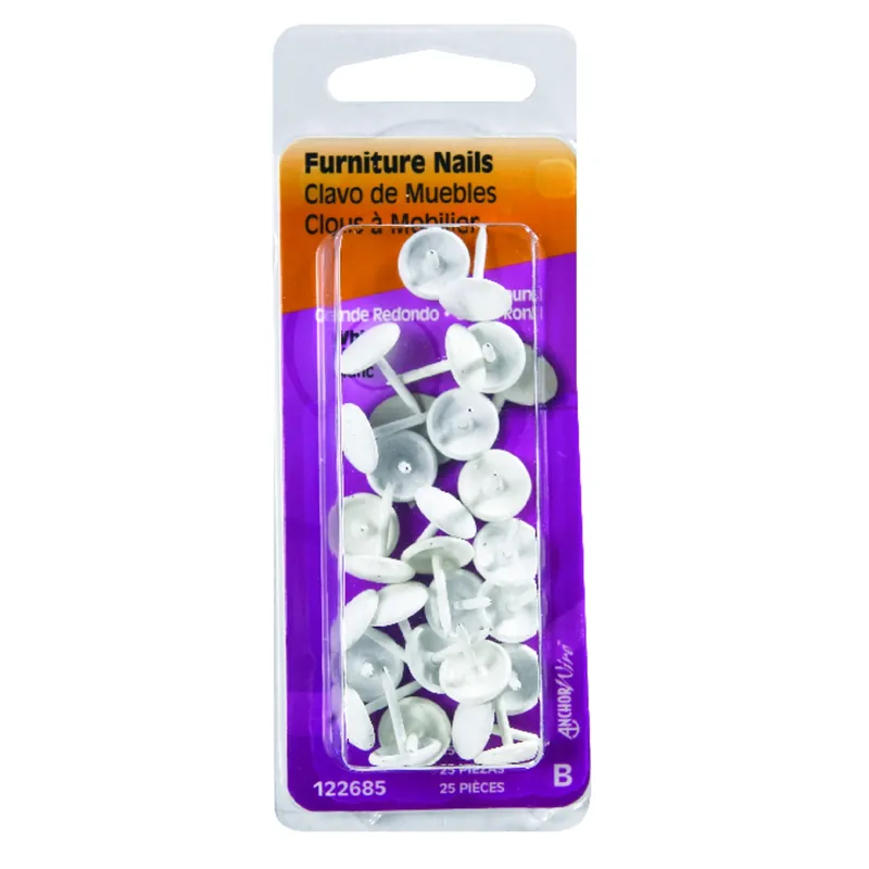 Large Size Brass-plated White Brass Furniture Nails 1 Pk