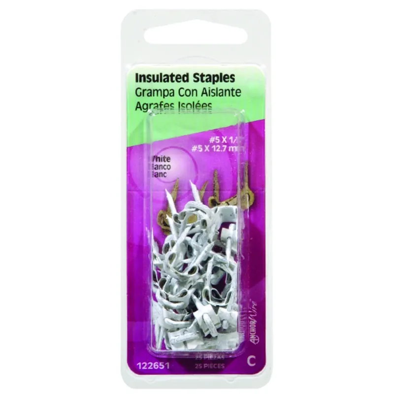Anchor Wire 1/2 In. W X 1/2 In. L Insulated Staples 25 Pk