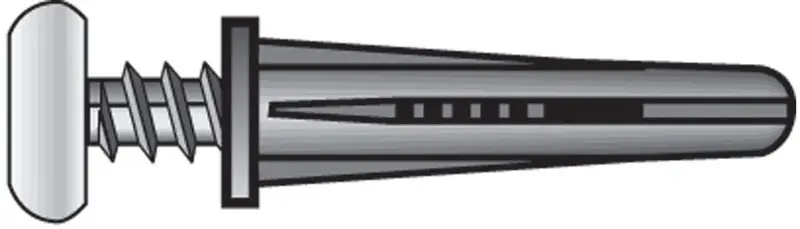 0.4 In. D X 1 In. L Plastic Flat Head Conical Anchor 4 Pk