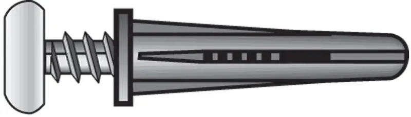 .190 In. D X 1 In. L Plastic Flat Head Conical Anchor 4 Pk