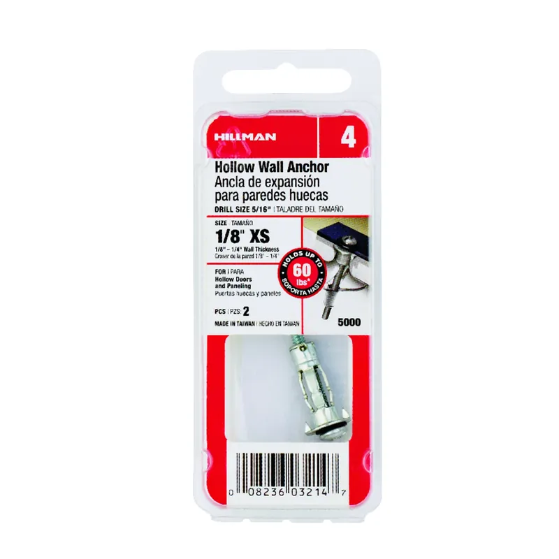 1/8 In. D X 1 In. L Steel Pan Head Hollow Wall Anchors 2 Pk