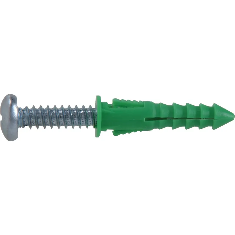 1/4 In. D X 1-1/2 In. L Plastic Pan Head Ribbed Anchor 4 Pc