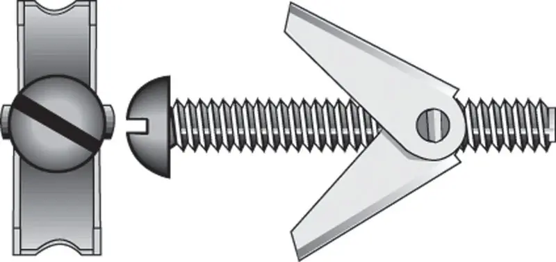 1/4 In. D X 3 In. L Round Zinc-plated Steel Toggle Bolt 1 Pk