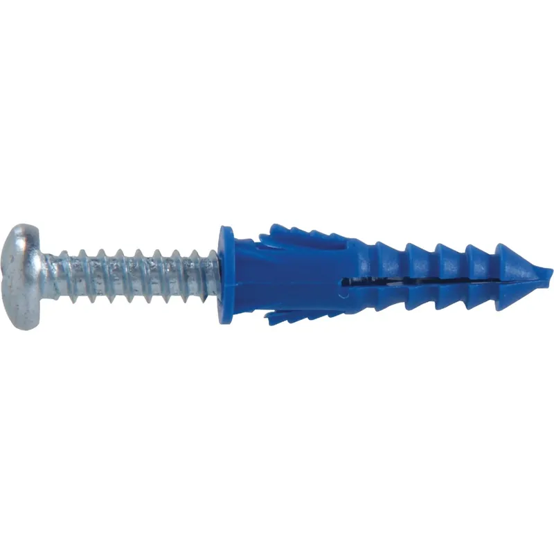 0.164 In. D X 1-1/4 In. L Plastic Pan Head Ribbed Anchor 6 Pc