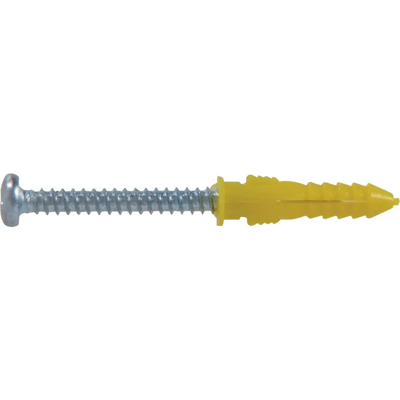 0.164 In. D X 1 In. L Plastic Pan Head Ribbed Anchor 75 Pc