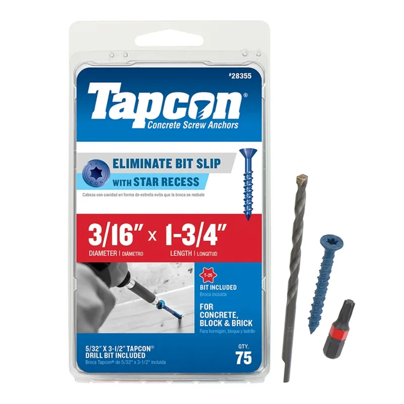 3/16 In. In. X 1-3/4 In. L Star Flat Head High/low Concrete Screws