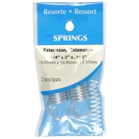 2 In. L X 3/4 In. D Extension Spring 2 Pk