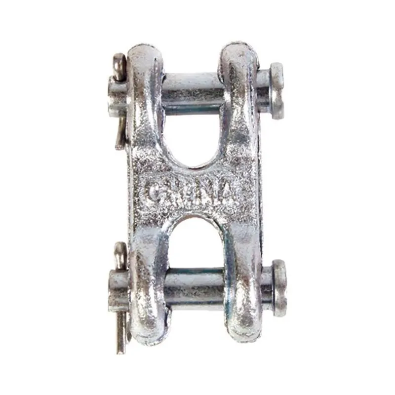 3/8 Inch Double Clevis Link With Zinc Finish, 5400 Lb Capacity