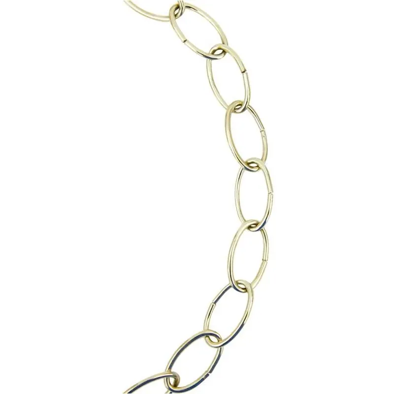 3/16" Oval Link Steel Chain – 10‑foot Polished Brass Finish