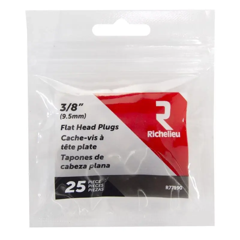 Flat Birch Head Plug 3/8 In. D X .38 In. L 25 Pk Natural