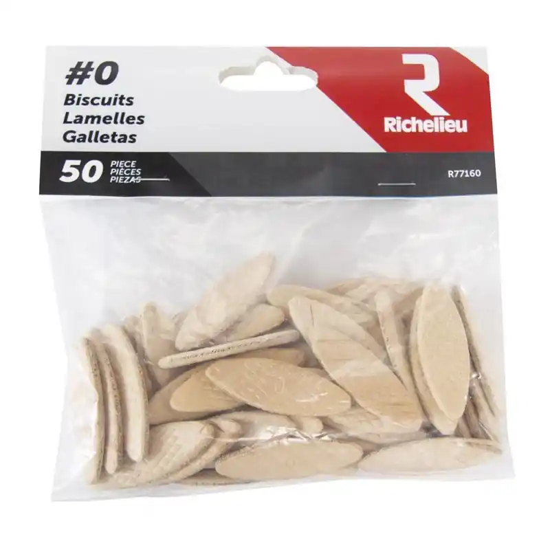 Fluted Wood Plate Joining Biscuits .63 In. D X 1.85 In. L 50 Pk Natural