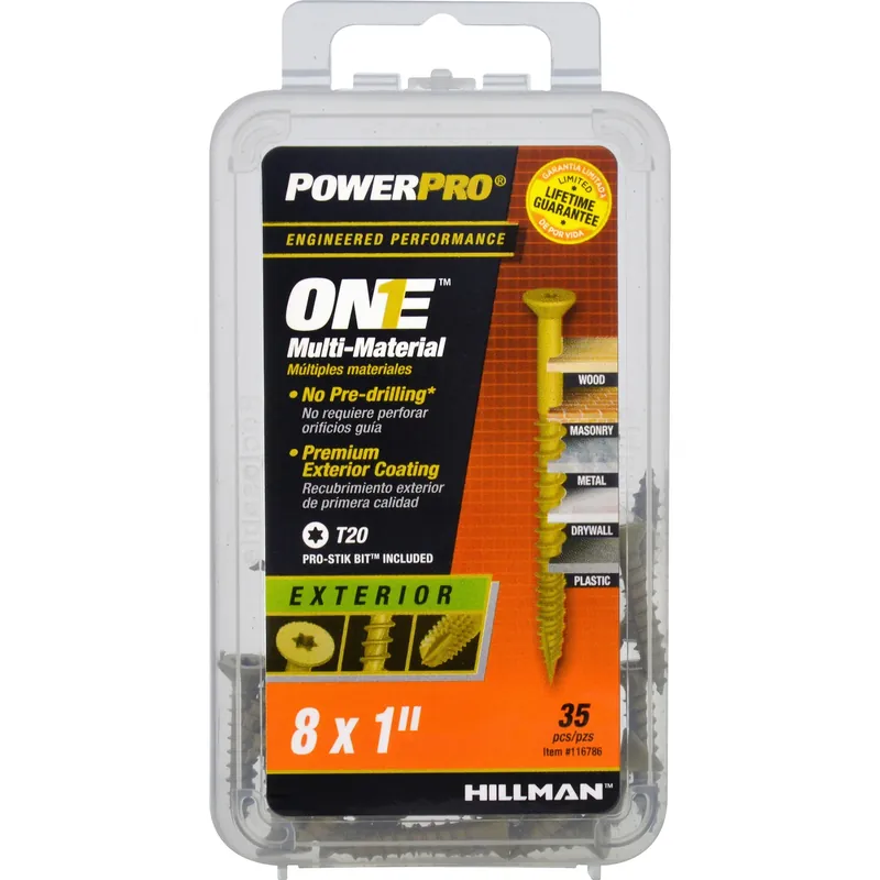 Power Pro No. 8 Ga. X 1 In. L Star Flat Head Coarse Multi-material Screws