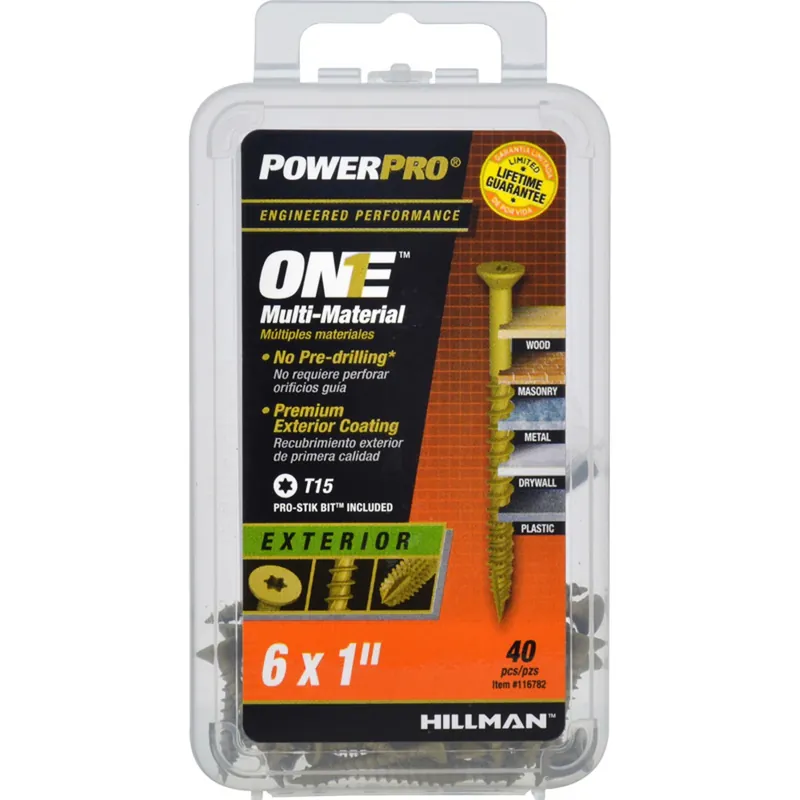 Power Pro No. 6 Ga. X 1 In. L Star Flat Head Coarse Multi-material Screws
