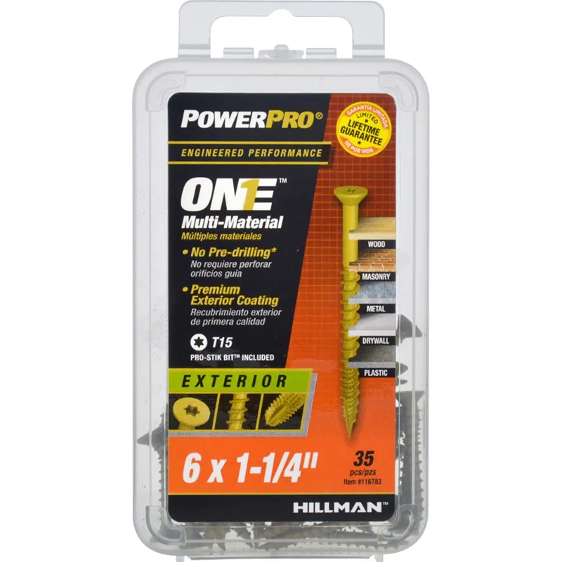 Power Pro No. 6 Ga. X 1-1/4 In. L Star Flat Head Coarse Multi-material Screws