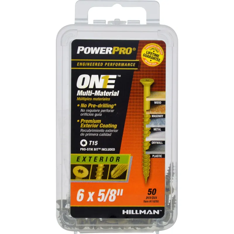 Power Pro No. 6 Ga. X 5/8 In. L Star Flat Head Coarse Multi-material Screws