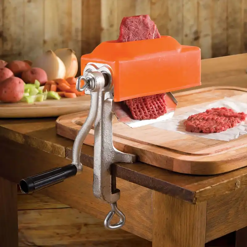 Clamp-on Meat Tenderizer With Cast Iron Rollers And Protective Cover