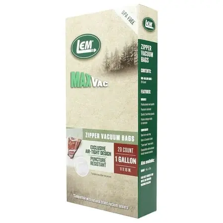 Maxvac 20 Count 11 X 16 Gallon Air Tight Vacuum Bags With Zipper Top 1591