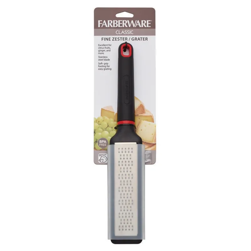 6 Inch Black/silver Plastic And Stainless Steel Zester Grater