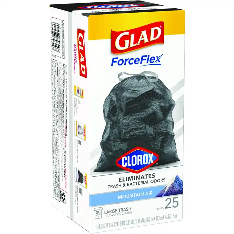 Force Flex 30 Gal Mountain Air Trash Bags Drawstring 25 Pk