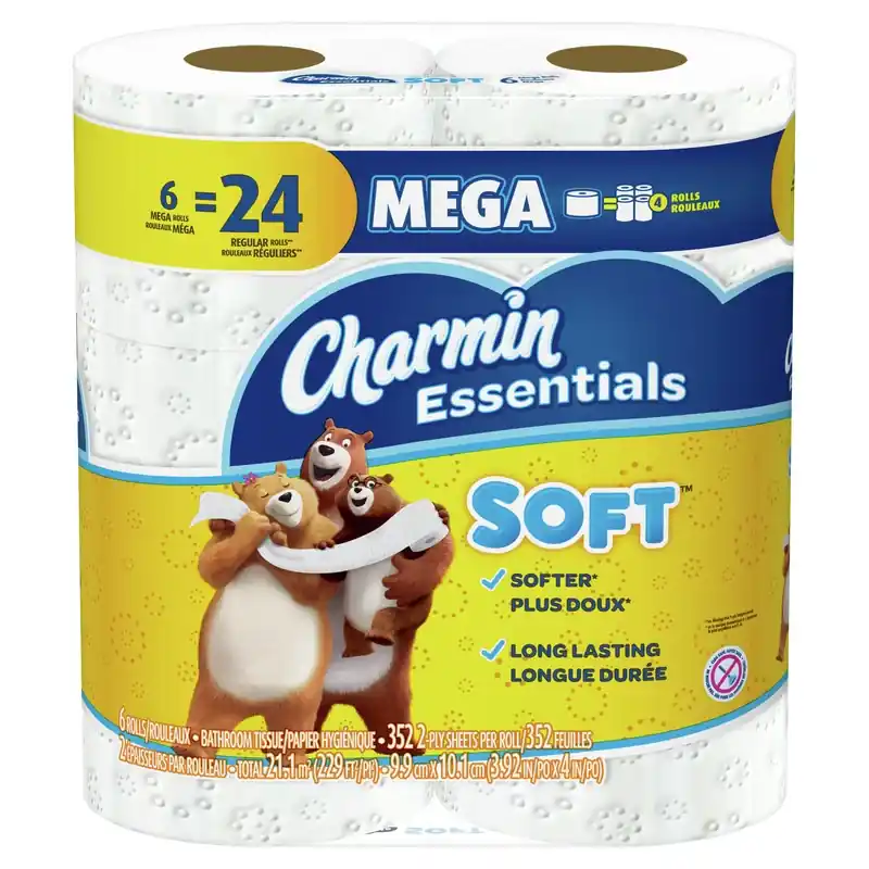 Essentials Toilet Paper 6 Rolls 352 Sheet