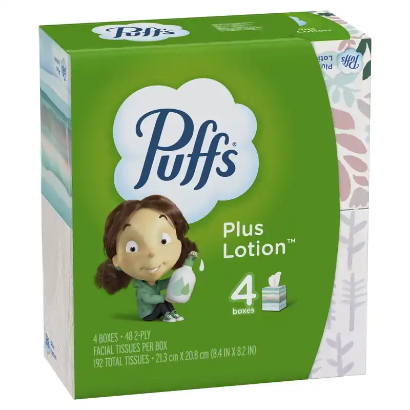Facial Tissue With Lotion, 48 Count, 2-ply, Recycled Materials