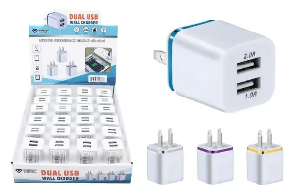 01-2668 Dual Usb Wall Charger With 2 Amp Output For Fast Charging