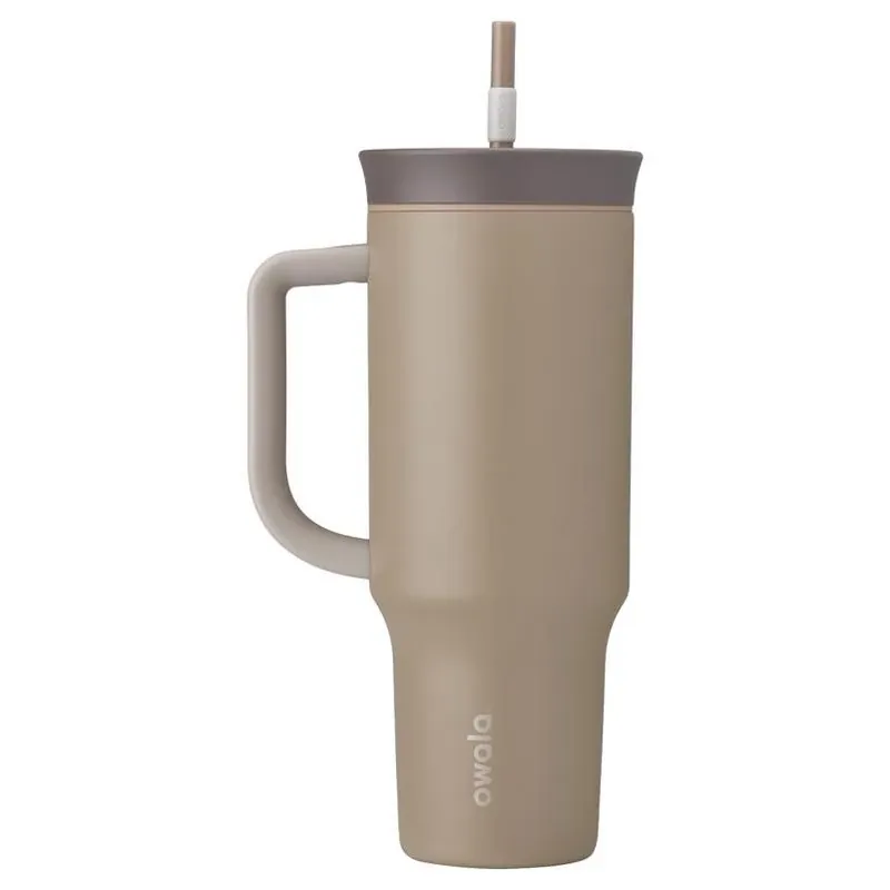 Owala 40 oz Bpa‑free Insulated Straw Tumbler – Down‑to‑earth Brown