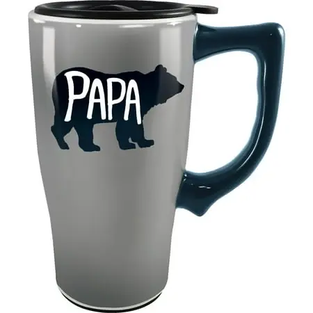 12854 Papa Bear Travel Mug - Insulated Coffee Cup With Lid