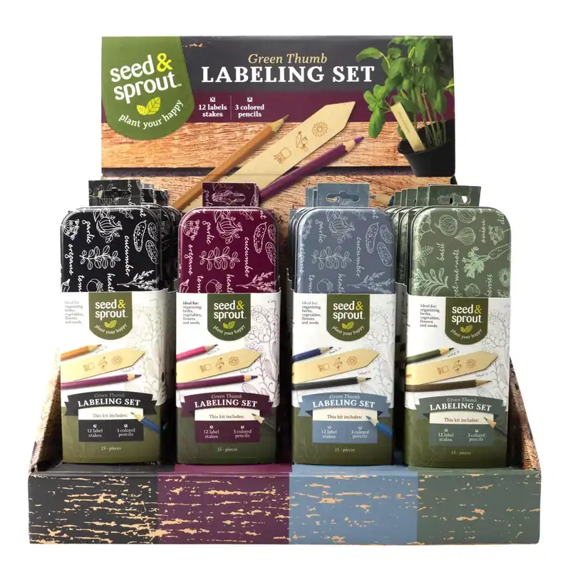 Labeling Set With Storage Tin For Homegrown Produce Organization