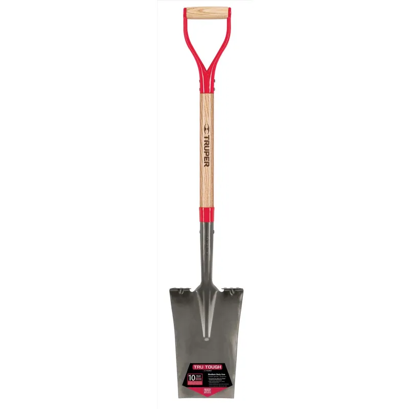 Tru Tough 30 In. Wood D-handle Square Point Garden Spade With Steel Blade
