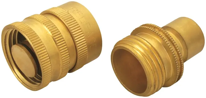Gb9615 Brass Quick Connector, 3/4 Inch, Male And Female, Solid Brass