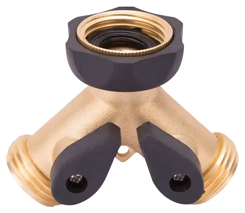 Gb9105a3l Heavy-duty Brass Y-connector With Shut-off For Garden Hoses