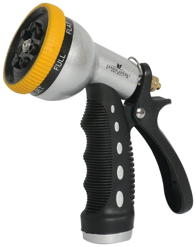 Ym7674 Self-cleaning 7-pattern Hose Nozzle, Metal, Black