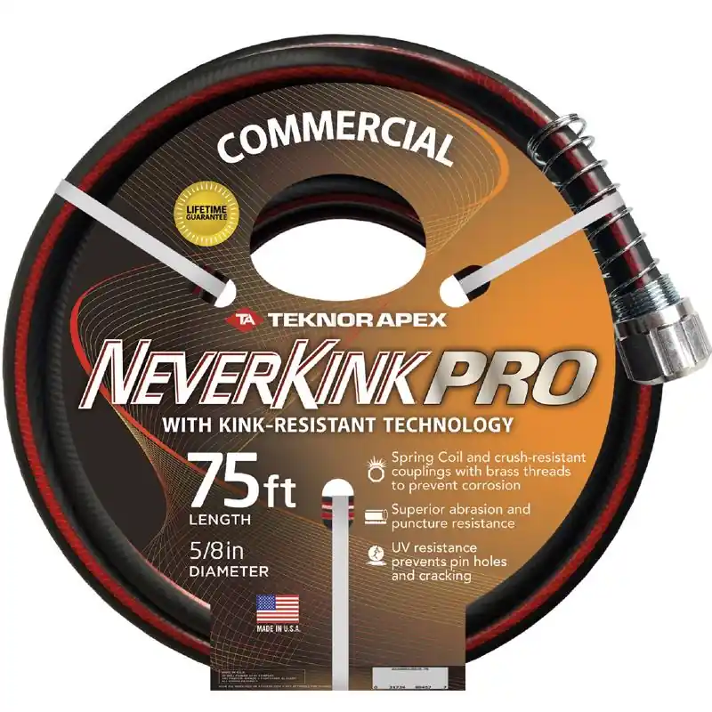 Teknor Apex Neverkink Pro 5/8 In. D X 75 Ft. L Heavy Duty Contractor Grade Garden Hose