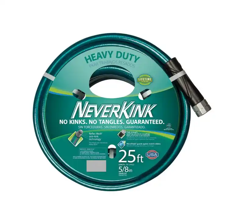 Neverkink 5/8 In. Diameter X 25 Ft Length Heavy Duty Green Vinyl Garden Hose