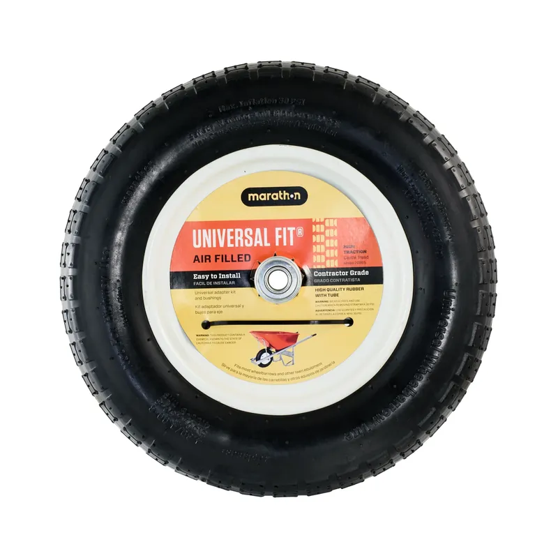 Universal Fit 8 In. D X 14.5 In. D 300 Lb. Cap. Centered Wheelbarrow Tire Rubber 1 Pk