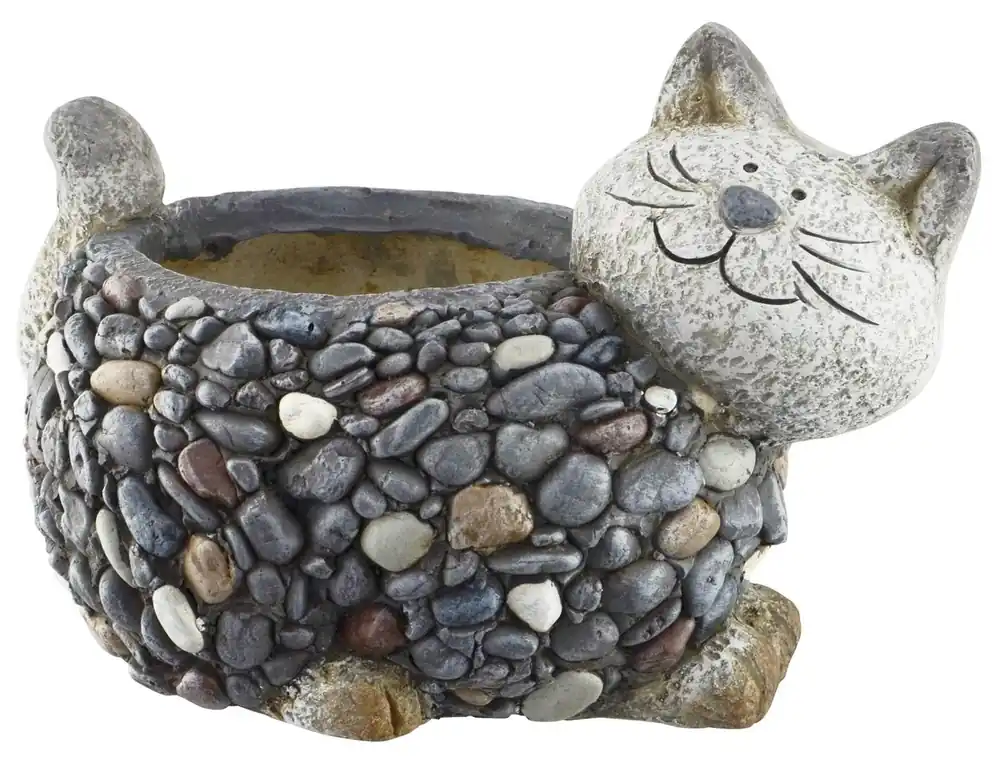 21056 Cat Stone Effect Planter By Red Carpet Studios
