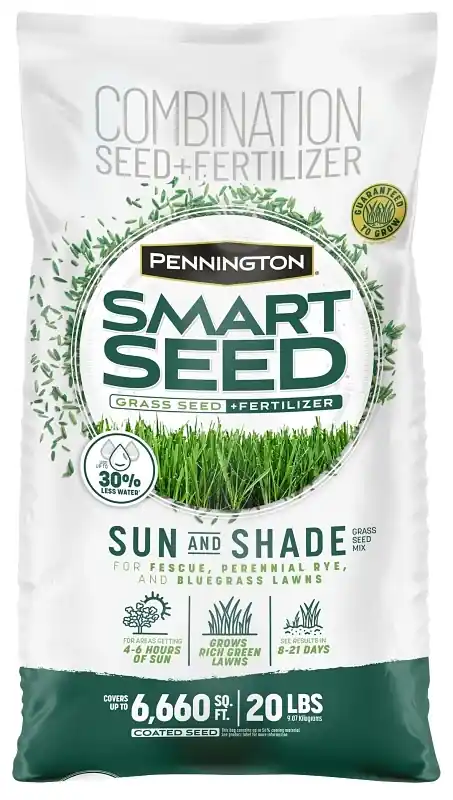 Smart Seed Sun And Shade Grass Seed Mix, 20 Lb Bag For Northern Lawns