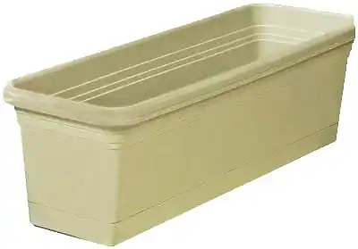 Windowbox Planter & Saucer, Plastic, Olive Green, 24-in.
