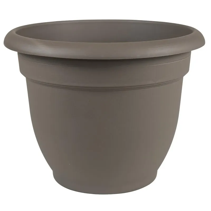 16 Inch Peppercorn Ariana Plastic Self Watering Planter By Bloem